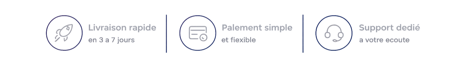 Des sites web prêts à l'emploi dès 7 000 Rs Livraison rapide Site livré en 3 à 7 jours Paiement simple Paiement flexible Support dédié À votre écoute